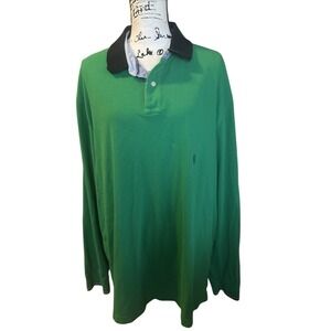 Men's Green Long Sleeve Polo Shirt Tommy Hilfiger XXL